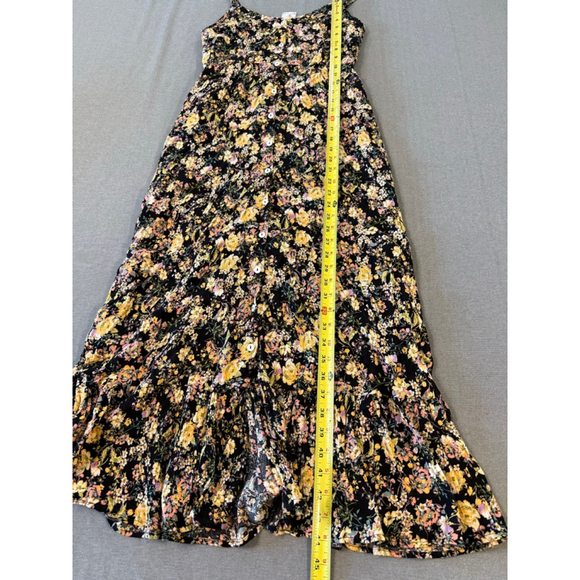 NWOTs Sadie & Sage black floral strappy V neck maxi dress Size S boho Romantic - Picture 6 of 9